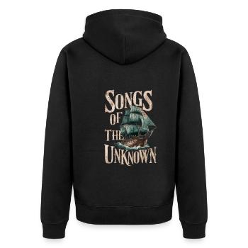 Sailors Sea Shanty Singing Ship Adventures - Unisex Premium Bio Zip Hoodie - Schwarz - Hinten - Nico (187cm)
