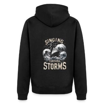 Sailors Sea Shanty Singing Ship Adventures - Unisex Premium Organic Zip Hoodie - black - Back - Nico (187cm)