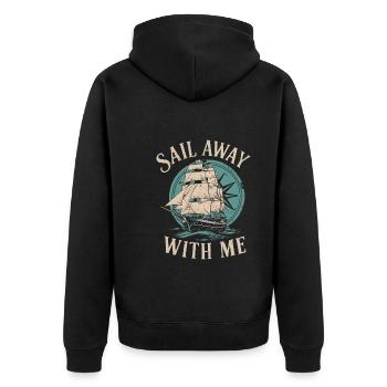 Sailors Sea Shanty Singing Ship Adventures - Unisex Premium Organic Zip Hoodie - black - Back - Nico (187cm)