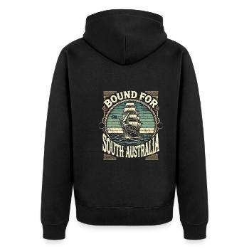 Sailors Sea Shanty Singing Ship Adventures - Unisex Premium Bio Zip Hoodie - Schwarz - Hinten - Nico (187cm)