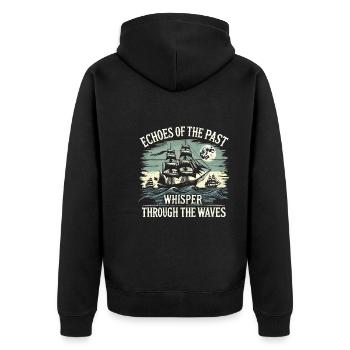 Sailors Sea Shanty Singing Ship Adventures - Unisex Premium Organic Zip Hoodie - black - Back - Nico (187cm)