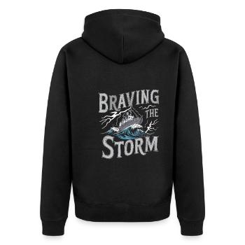Sailors Sea Shanty Singing Ship Adventures - Unisex Premium Organic Zip Hoodie - black - Back - Nico (187cm)