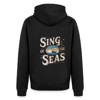 Sailors Sea Shanty Singing Ship Adventures - Unisex Premium Organic Zip Hoodie - black - Back - Nico (187cm)