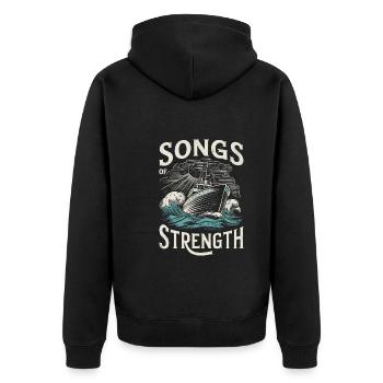 Sailors Sea Shanty Singing Ship Adventures - Unisex Premium Bio Zip Hoodie - Schwarz - Hinten - Nico (187cm)