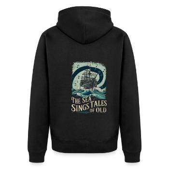 Sailors Sea Shanty Singing Ship Adventures - Unisex Premium Organic Zip Hoodie - black - Back - Nico (187cm)