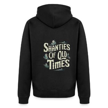 Sailors Sea Shanty Singing Ship Adventures - Unisex Premium Organic Zip Hoodie - black - Back - Nico (187cm)