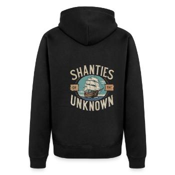 Sailors Sea Shanty Singing Ship Adventures - Unisex Premium Bio Zip Hoodie - Schwarz - Hinten - Nico (187cm)