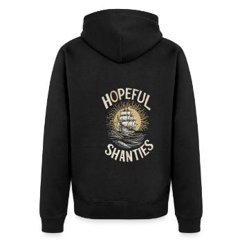 Sailors Sea Shanty Singing Ship Adventures - Unisex Premium Organic Zip Hoodie - black - Back - Nico (187cm)