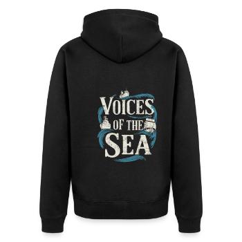Sailors Sea Shanty Singing Ship Adventures - Unisex Premium Bio Zip Hoodie - Schwarz - Hinten - Nico (187cm)