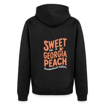 Georgia Homeschool Mom Life in Peach State - Unisex Premium Organic Zip Hoodie - black - Back - Nico (187cm)