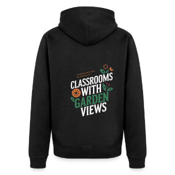 Georgia Homeschool Mom Life in Peach State - Unisex Premium Organic Zip Hoodie - black - Back - Nico (187cm)