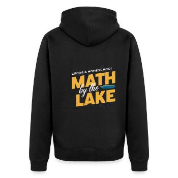 Georgia Homeschool Mom Life in Peach State - Unisex Premium Organic Zip Hoodie - black - Back - Nico (187cm)