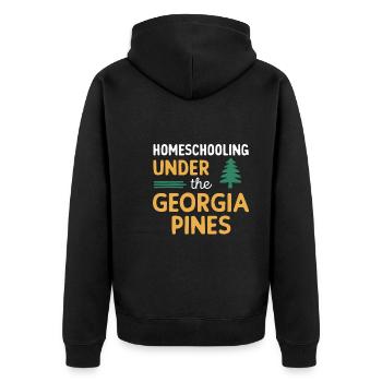 Georgia Homeschool Mom Life in Peach State - Unisex Premium Organic Zip Hoodie - black - Back - Nico (187cm)