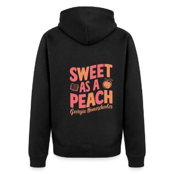 Georgia Homeschool Mom Life in Peach State - Unisex Premium Organic Zip Hoodie - black - Back - Nico (187cm)