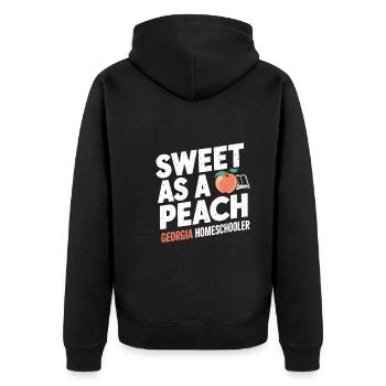 Georgia Homeschool Mom Life in Peach State - Unisex Premium Organic Zip Hoodie - black - Back - Nico (187cm)