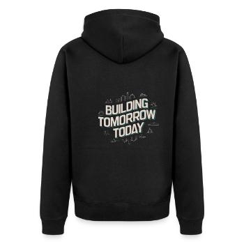 Faszinierende Welt Der Robotik Und Künstlichen - Unisex Premium Bio Zip Hoodie - Schwarz - Hinten - Nico (187cm)