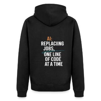 fascinating world of robotics and artificial - Unisex Premium Organic Zip Hoodie - black - Back - Nico (187cm)