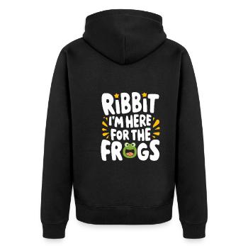 Amphibian frog hunter enthusiast, frog trapping - Unisex Premium Organic Zip Hoodie - black - Back - Nico (187cm)