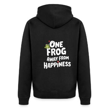 Amphibian frog hunter enthusiast, frog trapping - Unisex Premium Organic Zip Hoodie - black - Back - Nico (187cm)