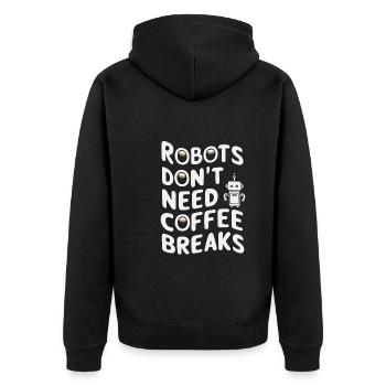 fascinating world of robotics and artificial - Unisex Premium Organic Zip Hoodie - black - Back - Nico (187cm)