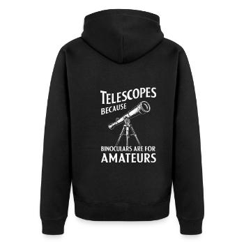 Stargazing And Meteor Shower Enthusiast - Unisex Premium Bio Zip Hoodie - Schwarz - Hinten - Nico (187cm)