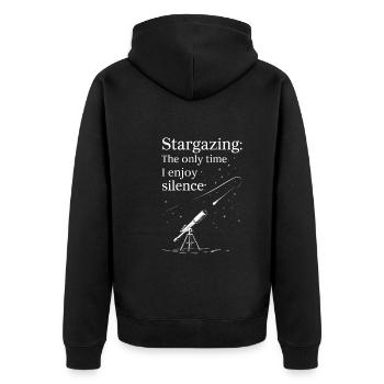 Stargazing And Meteor Shower Enthusiast - Unisex Premium Bio Zip Hoodie - Schwarz - Hinten - Nico (187cm)