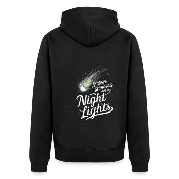 Stargazing And Meteor Shower Enthusiast - Unisex Premium Bio Zip Hoodie - Schwarz - Hinten - Nico (187cm)