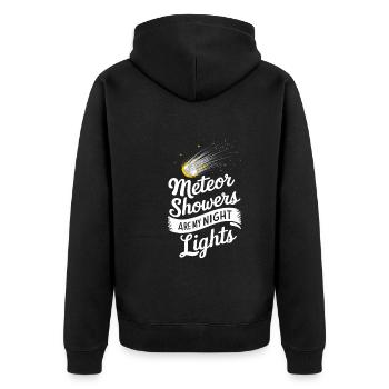 Stargazing And Meteor Shower Enthusiast - Unisex Premium Bio Zip Hoodie - Schwarz - Hinten - Nico (187cm)