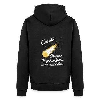 Stargazing And Meteor Shower Enthusiast - Unisex Premium Bio Zip Hoodie - Schwarz - Hinten - Nico (187cm)