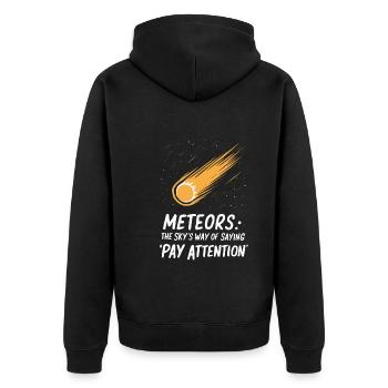 Stargazing And Meteor Shower Enthusiast - Unisex Premium Bio Zip Hoodie - Schwarz - Hinten - Nico (187cm)