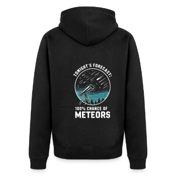 Stargazing And Meteor Shower Enthusiast - Unisex Premium Bio Zip Hoodie - Schwarz - Hinten - Nico (187cm)