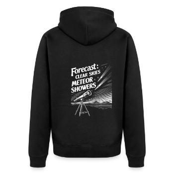 Stargazing And Meteor Shower Enthusiast - Unisex Premium Organic Zip Hoodie - black - Back - Nico (187cm)