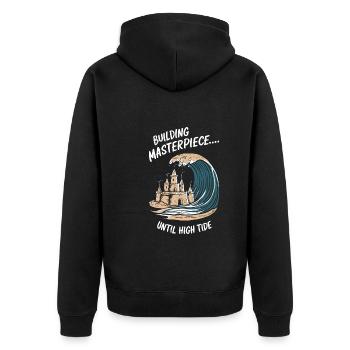 Creative Sandcastles Art on the Beach | Sculptures - Unisex Premium Organic Zip Hoodie - black - Back - Nico (187cm)