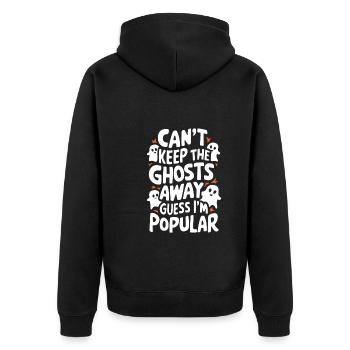 Ghost Bait Halloween Parapsychology Paranormal - Unisex Premium Organic Zip Hoodie - black - Back - Nico (187cm)