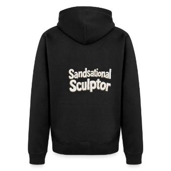 Sculpteurs de sable professionnels sur la plage du - Veste à capuche bio Premium Unisexe - noir - Dos - Nico (187cm)