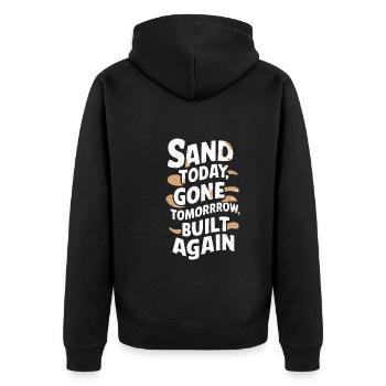 Sculpteurs de sable professionnels sur la plage du - Veste à capuche bio Premium Unisexe - noir - Dos - Nico (187cm)