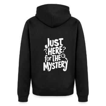 Krimi-dinner-outfit, Party, Tatort - Unisex Premium Bio Zip Hoodie - Schwarz - Hinten - Nico (187cm)