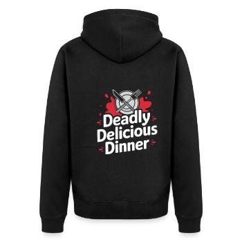 Meurtre Mystère Tenue De Dîner, Fête, Scène De Crime - Veste à capuche bio Premium Unisexe - noir - Dos - Nico (187cm)