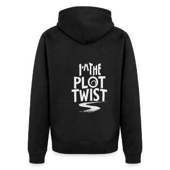 Krimi-dinner-outfit, Party, Tatort - Unisex Premium Bio Zip Hoodie - Schwarz - Hinten - Nico (187cm)