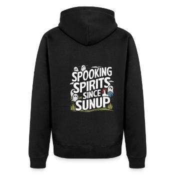 Ghost Bait Halloween Parapsychology Paranormal - Unisex Premium Organic Zip Hoodie - black - Back - Nico (187cm)