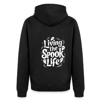 Ghost Bait Halloween Parapsychology Paranormal - Unisex Premium Organic Zip Hoodie - black - Back - Nico (187cm)