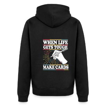 Cardmaker Scrapbooking Card Making Sets For - Unisex Premium Organic Zip Hoodie - black - Back - Nico (187cm)