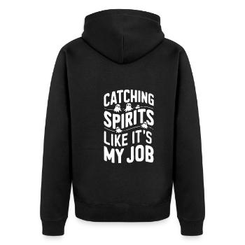 Ghost Bait Halloween Parapsychology Paranormal - Unisex Premium Organic Zip Hoodie - black - Back - Nico (187cm)