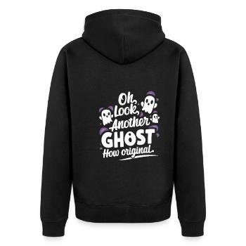 Ghost Bait Halloween Parapsychology Paranormal - Unisex Premium Organic Zip Hoodie - black - Back - Nico (187cm)