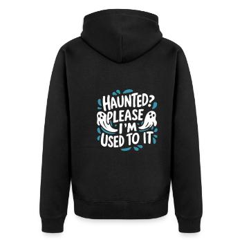 Ghost Bait Halloween Parapsychology Paranormal - Unisex Premium Organic Zip Hoodie - black - Back - Nico (187cm)