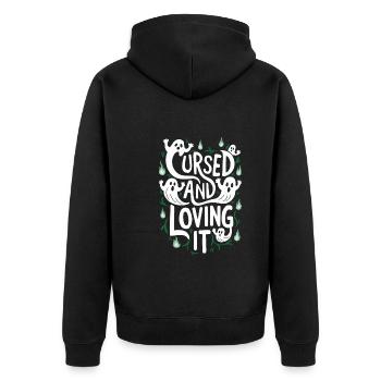 Ghost Bait Halloween Parapsychology Paranormal - Unisex Premium Organic Zip Hoodie - black - Back - Nico (187cm)