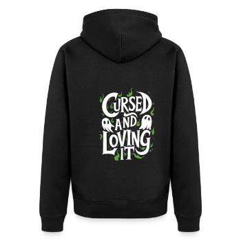 Ghost Bait Halloween Parapsychology Paranormal - Unisex Premium Organic Zip Hoodie - black - Back - Nico (187cm)