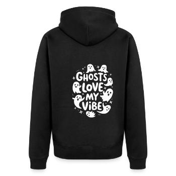 Ghost Bait Halloween Parapsychology Paranormal - Unisex Premium Organic Zip Hoodie - black - Back - Nico (187cm)