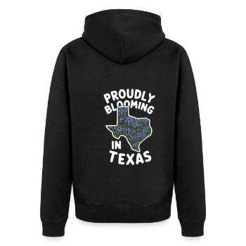 Texas Wildflowers Season Fields Flowers Texas - Unisex Premium Organic Zip Hoodie - black - Back - Nico (187cm)