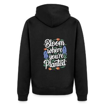 Texas Wildflowers Season Fields Flowers Texas - Unisex Premium Organic Zip Hoodie - black - Back - Nico (187cm)